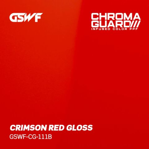Crimson Red Gloss — muestra real de GSWF