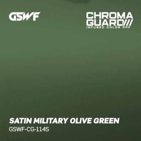 Satin Military Olive Green — muestra real de GSWF