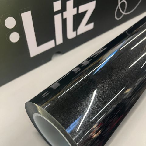 Glossy Super Metal Black — muestra real de LITZ