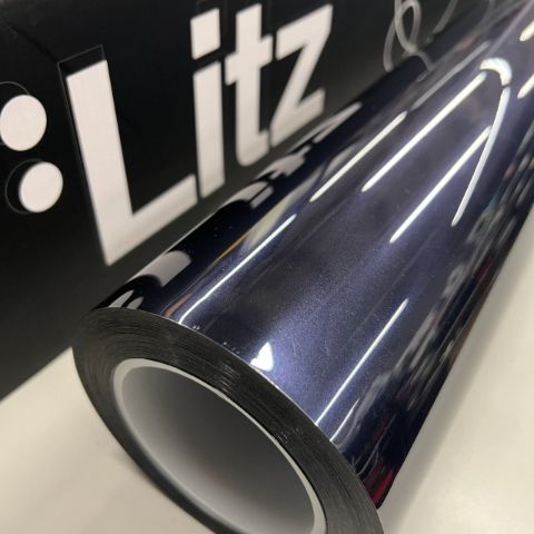 Crystal Carbon Gray Blue — muestra real de LITZ