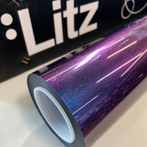 Diamond Blue Purple — muestra real de LITZ