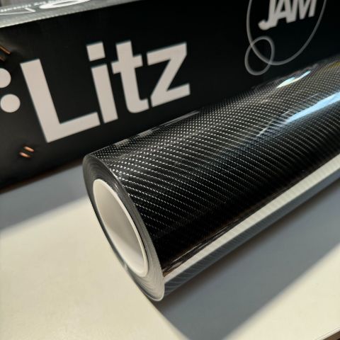 Carbon Fiber Black — muestra real de LITZ