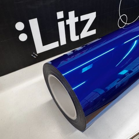 Super Chrome Nile Blue — muestra real de LITZ