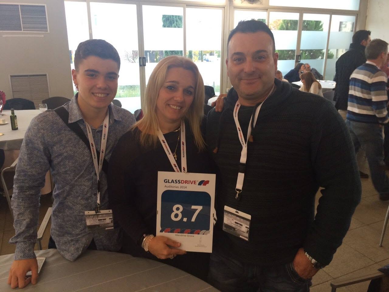 Equipo de Lamina Zero en 2014, con la puntuación de 8,7 en las auditorías de calidad de Glassdrive
